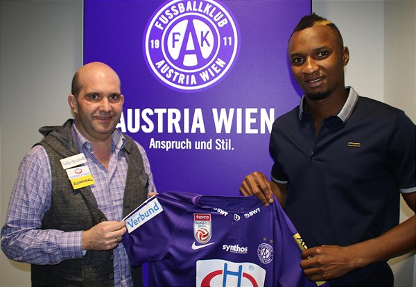 Transferbestätigung: Austria Wien verpflichtet Stürmer Sterling Yateke - Bild © Austria Wien Austria Wien, Sterling Yateke
