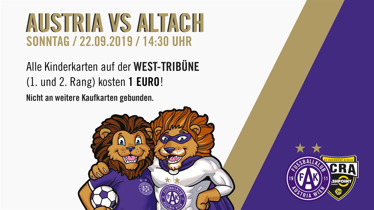 Kinder-Aktion für das Heimspiel von Austria Wien gegen Altach