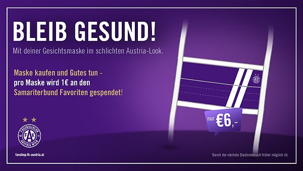 Mit jeder Austria-Maske Spende an den Samariterbund