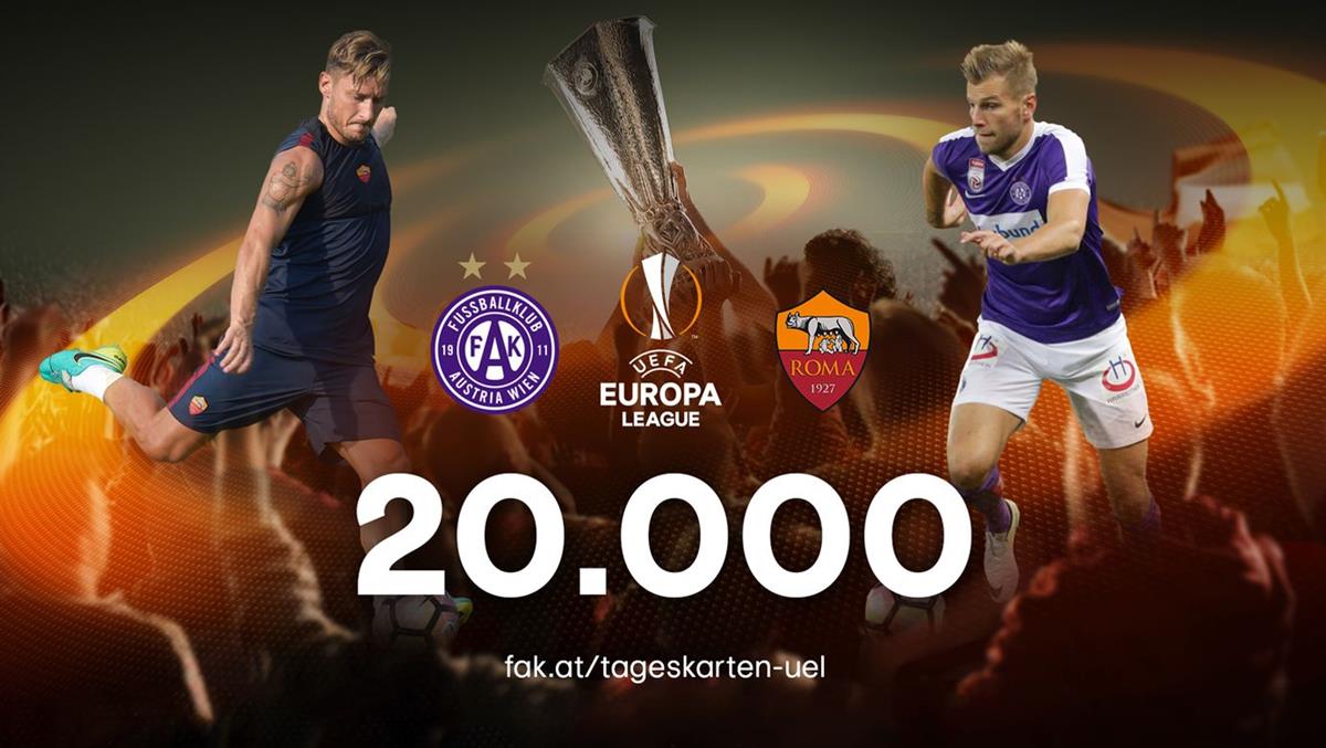 FK Austria Wien - 20.000 Tickets für das Heimspiel gegen AS Roma abgesetzt