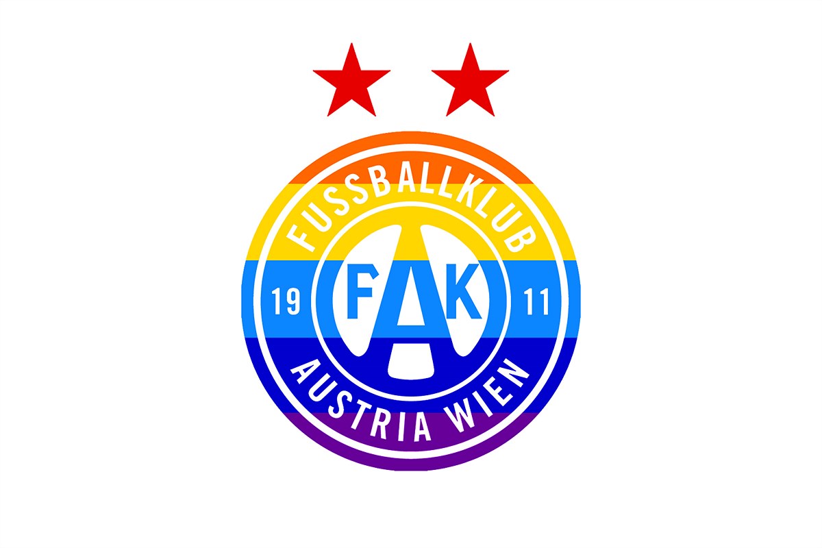 Austria-Wappen in Regenbogenfarben